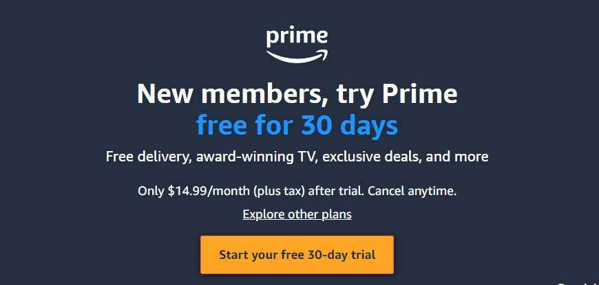 Amazon prime free trial