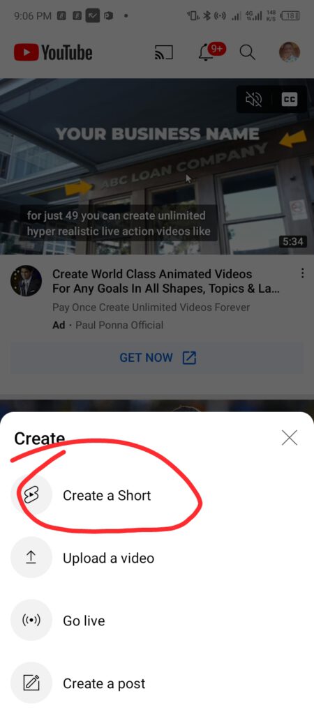 create youtube shorts on pc
